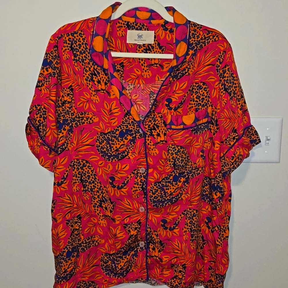 Printfresh Satin Sleep Shirt In City Cats - Picture 3 of 4